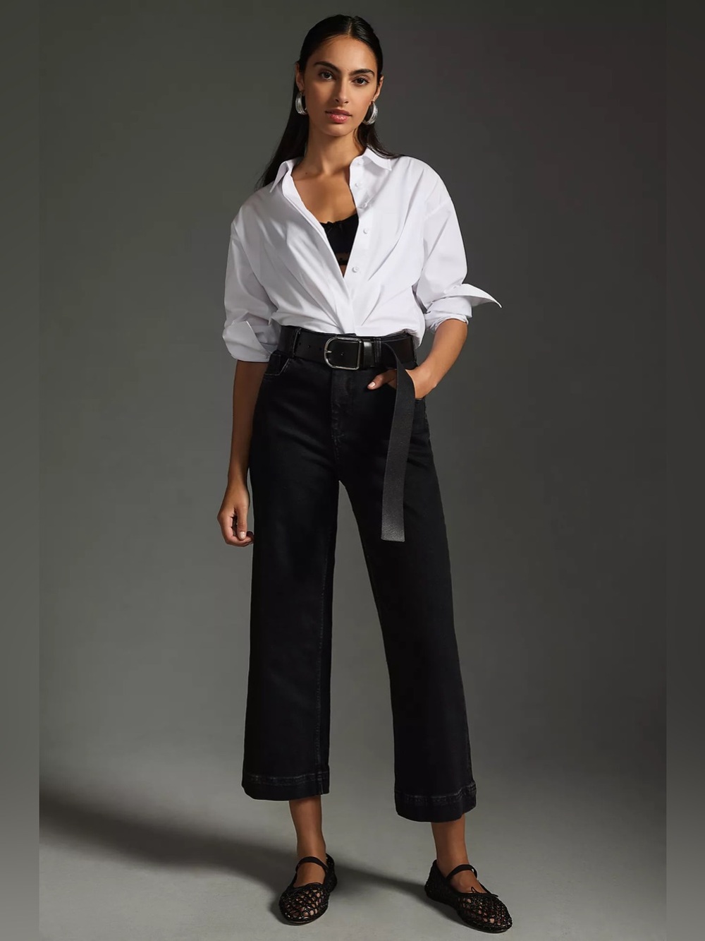 Anthropologie Pilcro The Skipper High-Rise Crop Wide-Leg Jeans